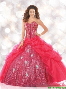 2016 Fall New Style Sweetheart Sweet 16 Dresses with Sequins and Beading