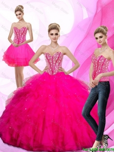 2016 Winter Perfect Beading and Ruffles Sweetheart Quinceanera Dresses