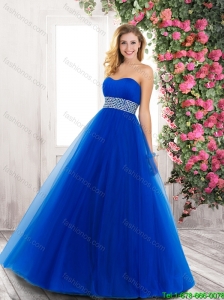 Popular Sweetheart Blue Prom Dresses with Beading for 2015