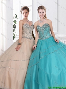 2016 Discount Sweetheart Quinceanera Gowns with Beading in Summer