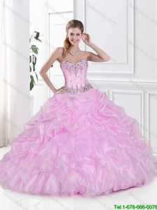 2016 New Arrivals Ball Gown Beaded Quinceanera Gowns with Pick Ups