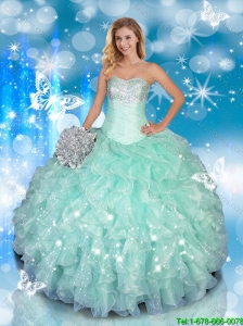 2016 Sweetheart Quinceanera Dresses with Beading and Ruffles