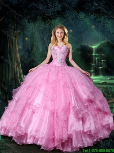 2016 Perfect Sweetheart Quinceanera Dresses with Beading And Ruffles