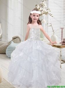 Latest White  Mini Quinceanera Dresses with Beading and Ruffles