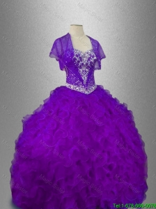 2016 Elegant Best Selling Beaded Sweetheart Quinceanera Gowns in Purple
