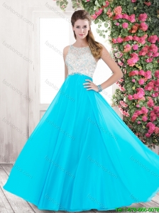 Classical Luxurious Spring Perfect Bateau Open Back Prom Dresses with Beading