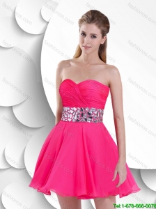 Gorgeous Exclusive Popular Beaded Sweetheart Prom Gowns in Hot Pink