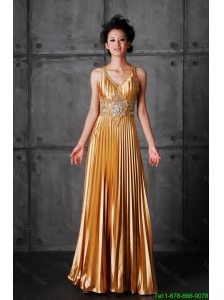 Popular Empire V Neck Prom Dresses with Beading