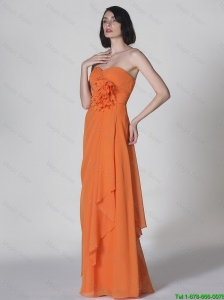 Popular Sweetheart Hand Made Flowers Prom Dresses in Orange 2016