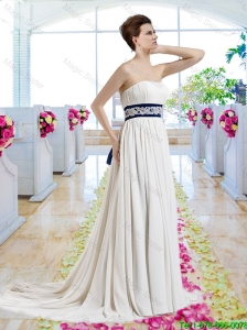 Exclusive Empire Strapless Bridal Dresses with Sashes