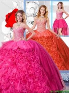 Modest Ball Gown Straps 2016 Spring Detachable Quinceanera Dresses