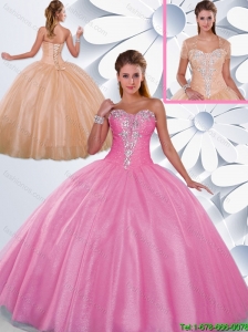 Inexpensive Ball Gown Beading Quinceanera Gowns