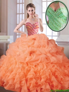 Best Selling Orange Red Sweet 16 Dresses with Beading