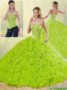 Modest Rolling Flowers Detachable Detachable Quinceanera Gowns with Sweetheart