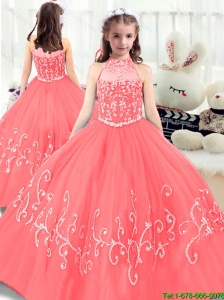 2016 Perfect Beading High Neck New Style Little Girl Pageant Dresses