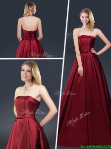 2015 Winter Gorgeous A Line Strapless Prom Dresses with Brush Train