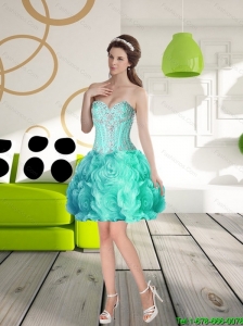 Perfect Sweetheart Prom Dress with Beading and Rolling Flowers