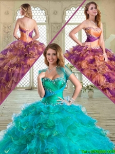 2016 Beautiful Sweetheart Sweet 16 Dresses with Beading and Ruffled Layers