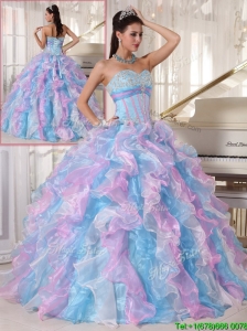 2016 Elegant Multi Color Quinceanera Gowns with Ruffles and Appliques