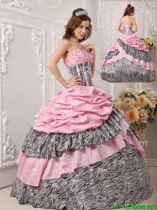 Cute Ball Gown Strapless Quinceanera Gowns in Multi Color