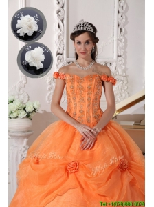 Pretty Off The Shoulder Quinceanera Dresses in Orange