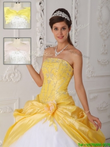 Cheap Strapless Sweet 16 Dresses  with Appliques for 201