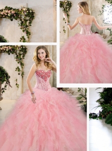 Classical Beading and Ruffles Sweet 16 Dresses in Multi Color