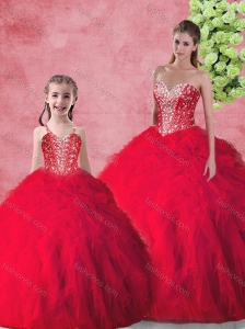 Hot Sale Beading 2016 Princesita with Quinceanera Dresses in Red