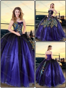 Cheap Appliques Ball Gown Quinceanera Dresses in Purple