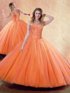 Pretty Ball Gown Sweetheart Orange Quinceanera Dresses with Beading