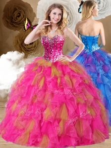 2016 Discount  Ball Gown Sweetheart Ruffles Quinceanera Dresses in Multi Color