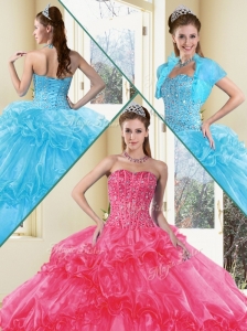 Unique Ball Gown Quinceanera Gowns with Beading and Ruffled Layers 2016