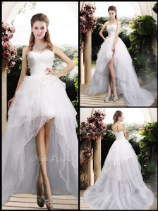 New Arrivals High Low Wedding Dresses with Ruffles