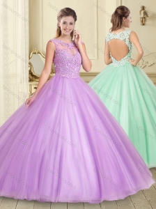 Exclusive Applique with Beading Scoop 15 Quinceanera Dress in Lilac