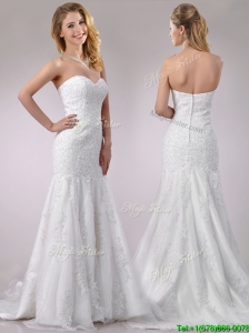 Beautiful Mermaid Wedding Dresses with Beading and Appliques
