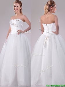 Popular Really Puffy Sweetheart Beaded Long Wedding Gown in Tulle