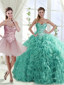 Decent Rolling Flowers Really Puffy Detachable Quinceanera Skirt with Beading