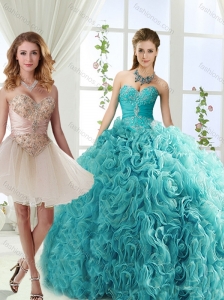 Elegant Big Puffy Rolling Flowers Detachable Quinceanera Skirt with Beading and Appliques