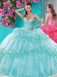 Exquisite Beaded and Pick Ups 15 Quinceanera Gown with Really Puffy