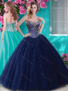Perfect Big Puffy Tulle Quinceanera Dress with Beading  and Rhinestone