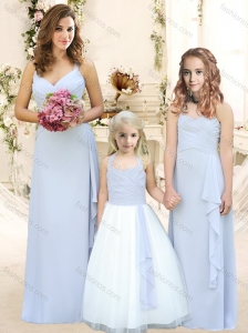Modest Ruffled Empire Bridesmaid Dress with Halter Top