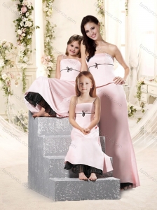 2016 Romantic Bowknot Empire Bridesmaid Dress in Baby Pink