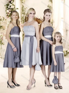 Delicate A Line Chiffpn Bridesmaid Dress with Sashes and Ruching