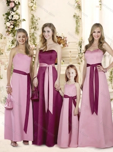 Free and Easy Ribboned Empire Bridesmaid Dress in Satin