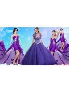 New Style Beaded Really Puffy Quinceanera Dress and Popular High Low Dama Dresses
