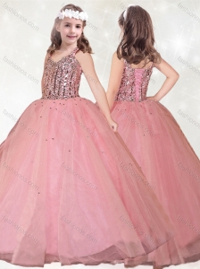 Most Popular Straps Beaded Mini Quinceanera Dress in Watermelon Red