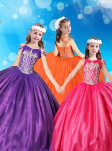 Best Beaded Bodice Tulle Little Girl Pageant Dress with Off the Shoulder