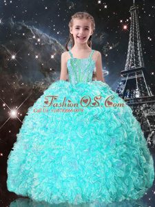 Sleeveless Beading and Ruffles Lace Up Pageant Dress