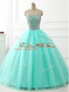 Suitable Apple Green Sweetheart Lace Up Beading 15 Quinceanera Dress Sleeveless