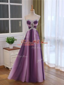 Nice Chiffon and Printed Sweetheart Sleeveless Lace Up Beading and Ruching Formal Evening Gowns in Multi-color